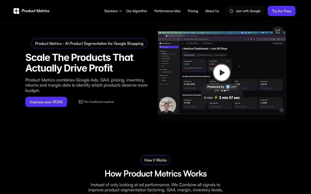 Product Metrics screenshot
