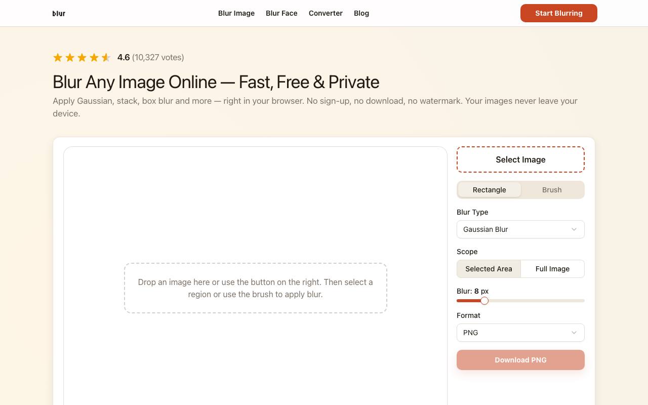 Blur Image Online for Free — Fast & Private | Blur Image Online screenshot