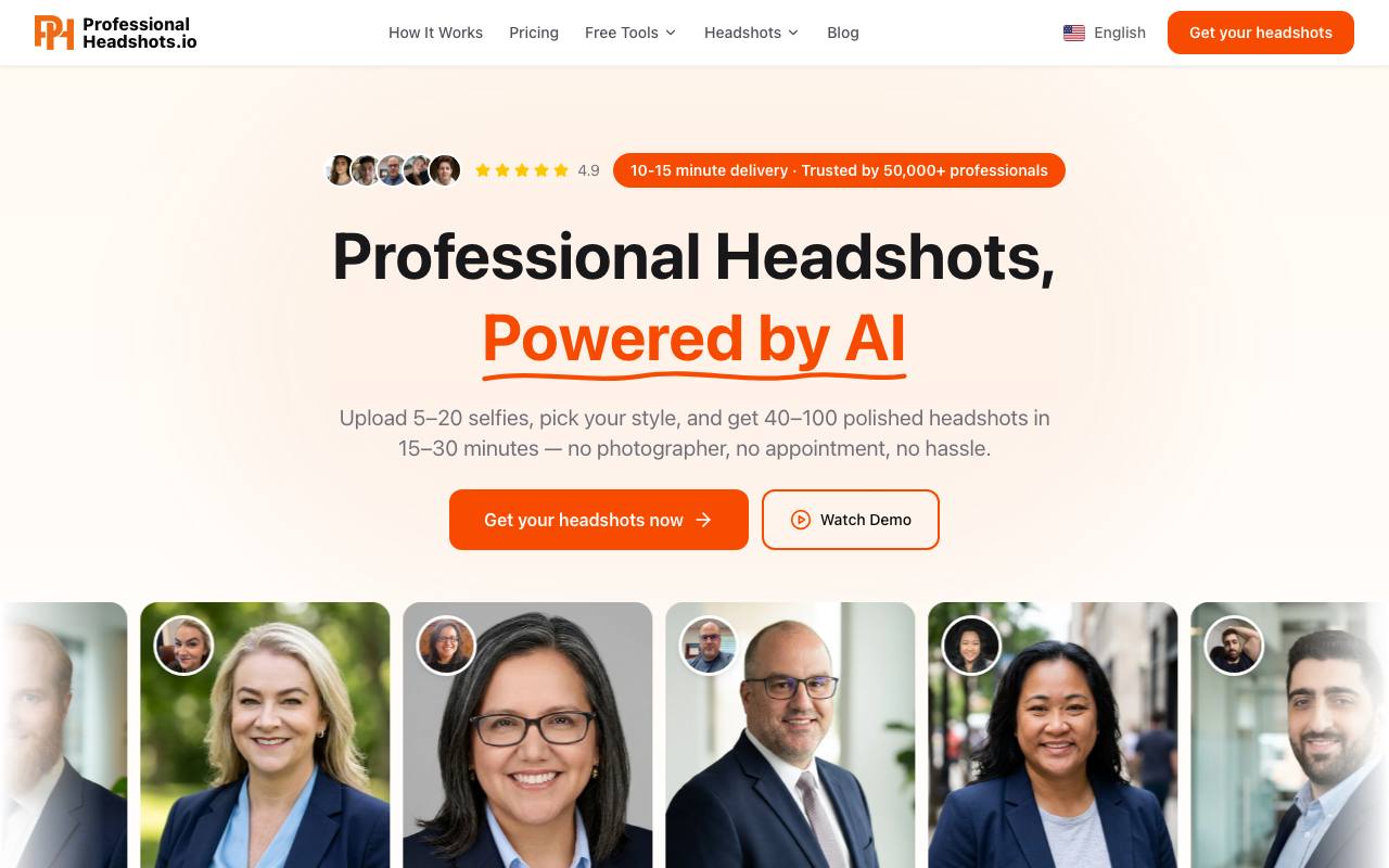 ProfessionalHeadshot.io screenshot