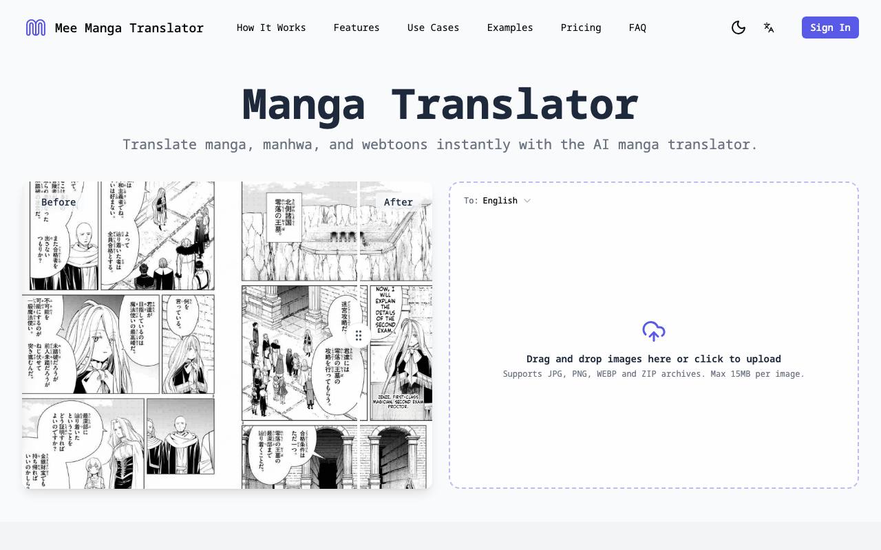 Mee Manga Translator screenshot