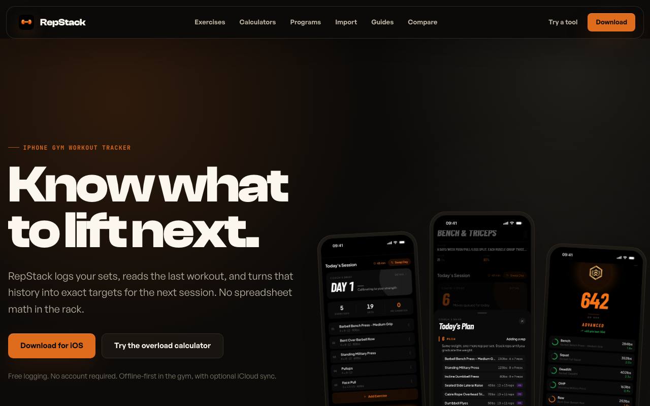 Repstack screenshot