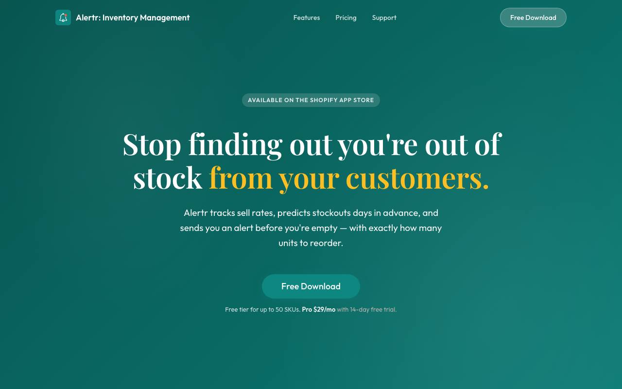 Alertr: Inventory Management screenshot
