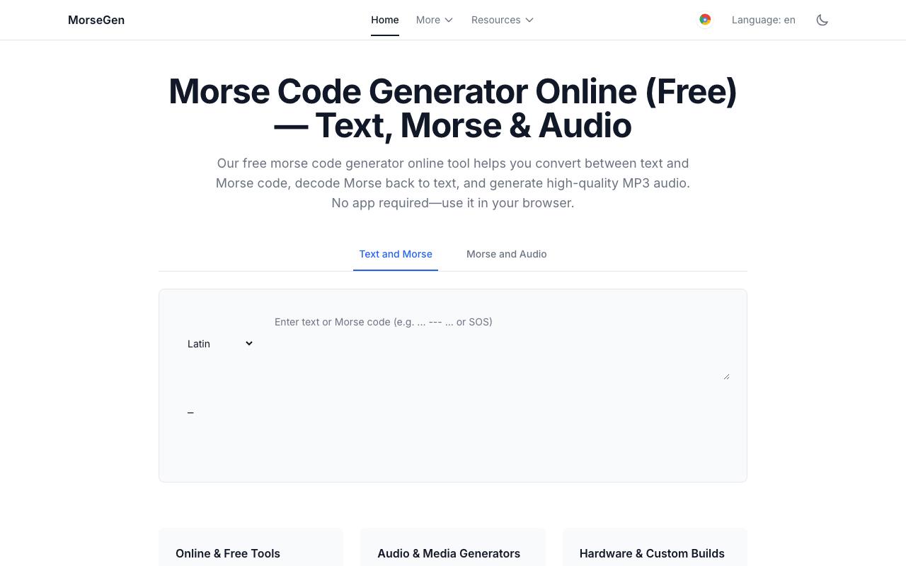 Morse Code Generator screenshot