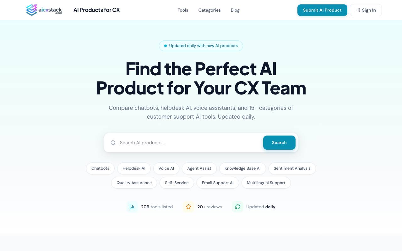 AI CX Stack screenshot