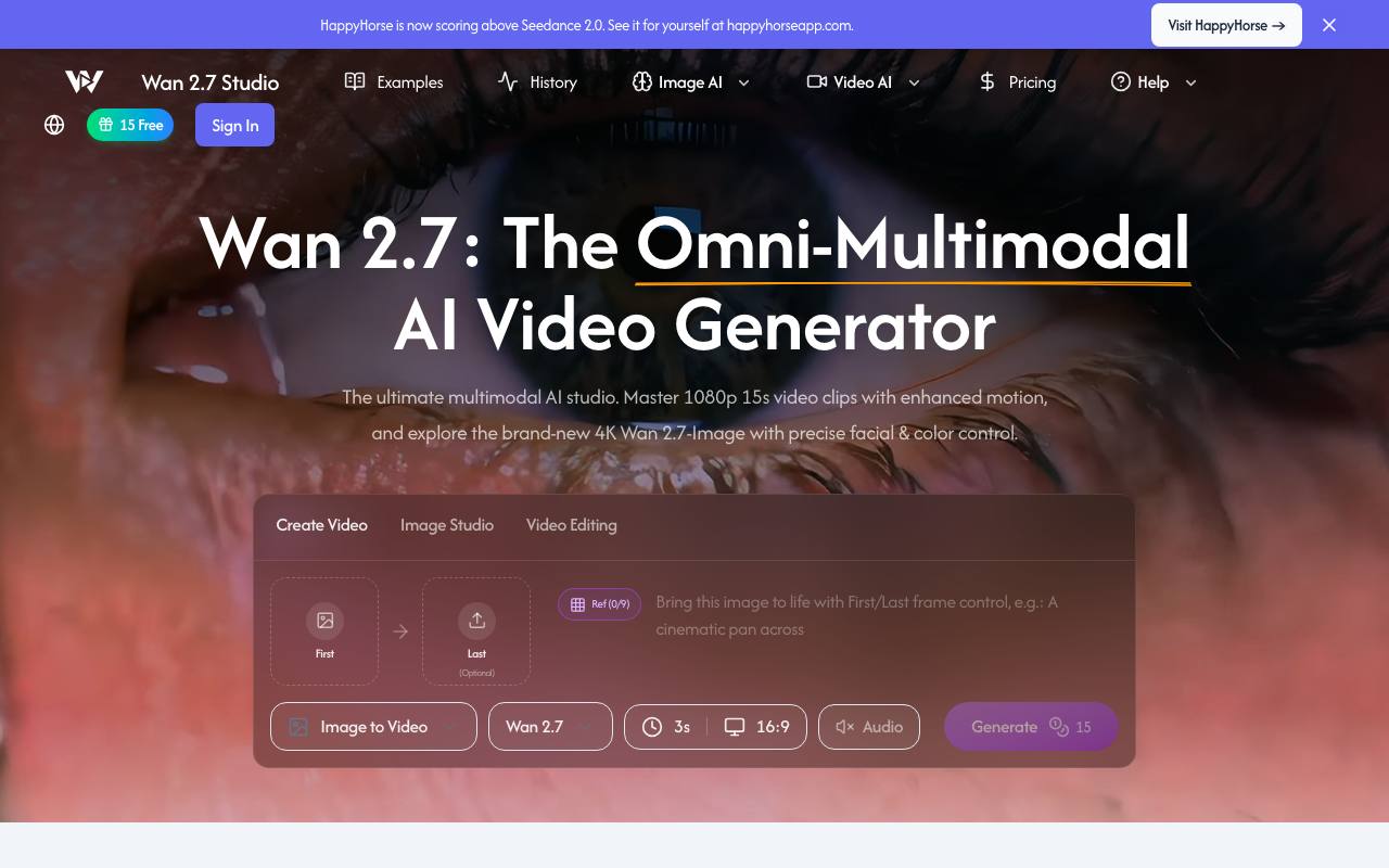Wan 2.7 Studio screenshot