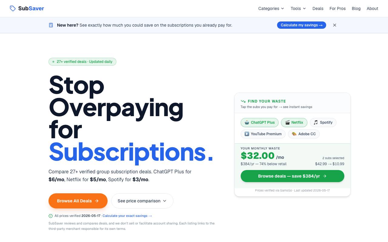 SubSaver screenshot