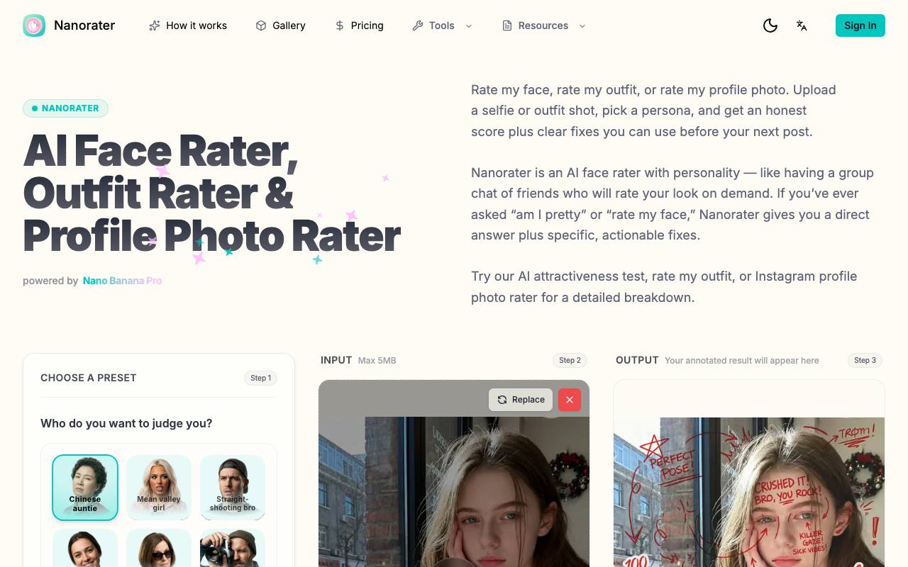 Nanorater – AI Rater screenshot