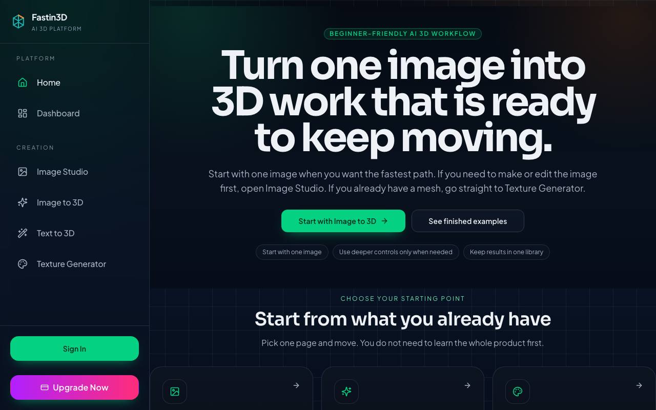 image to 3d screenshot