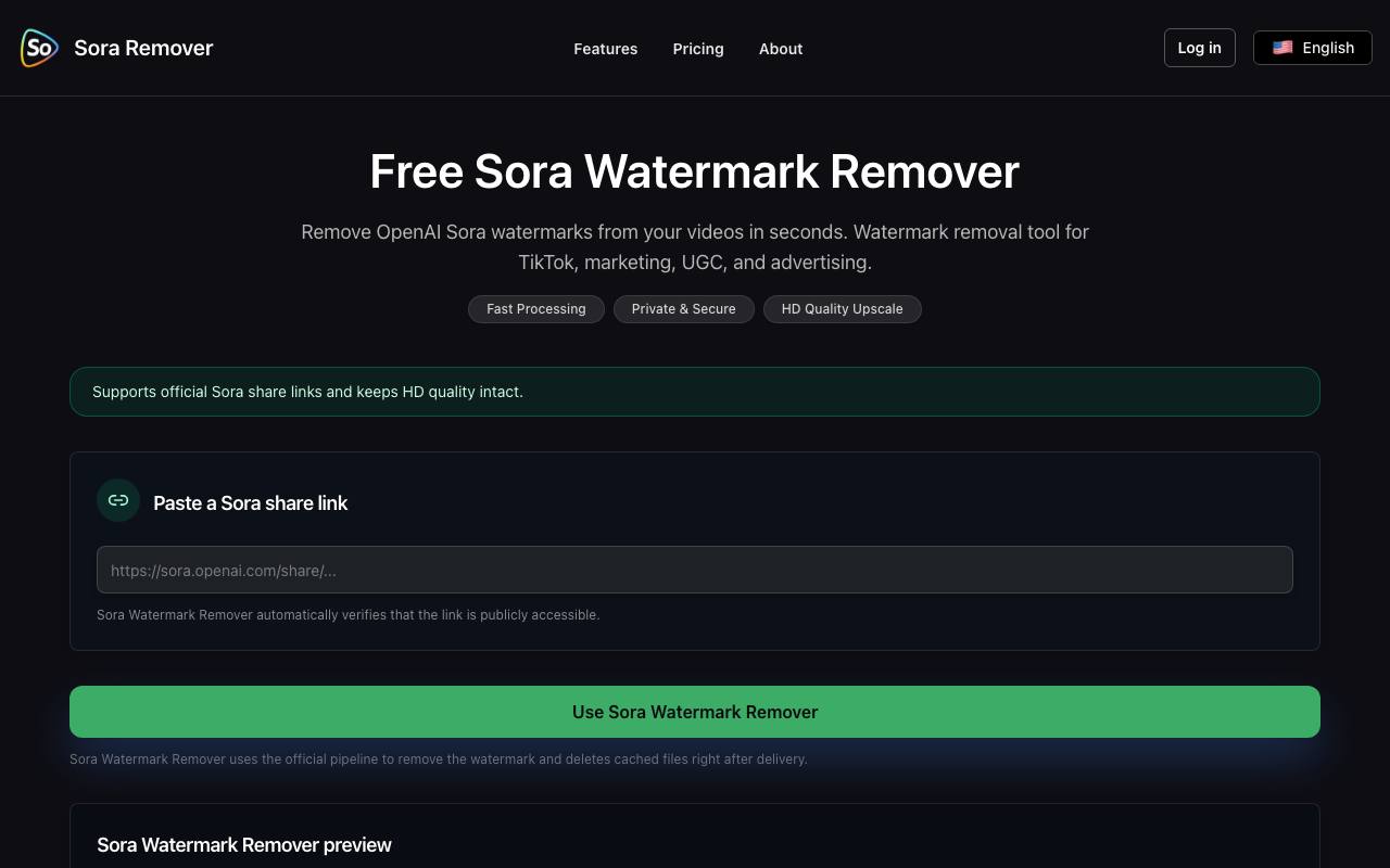 Sora Watermark Remover screenshot
