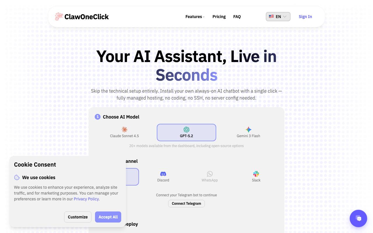 ClawOneClick screenshot