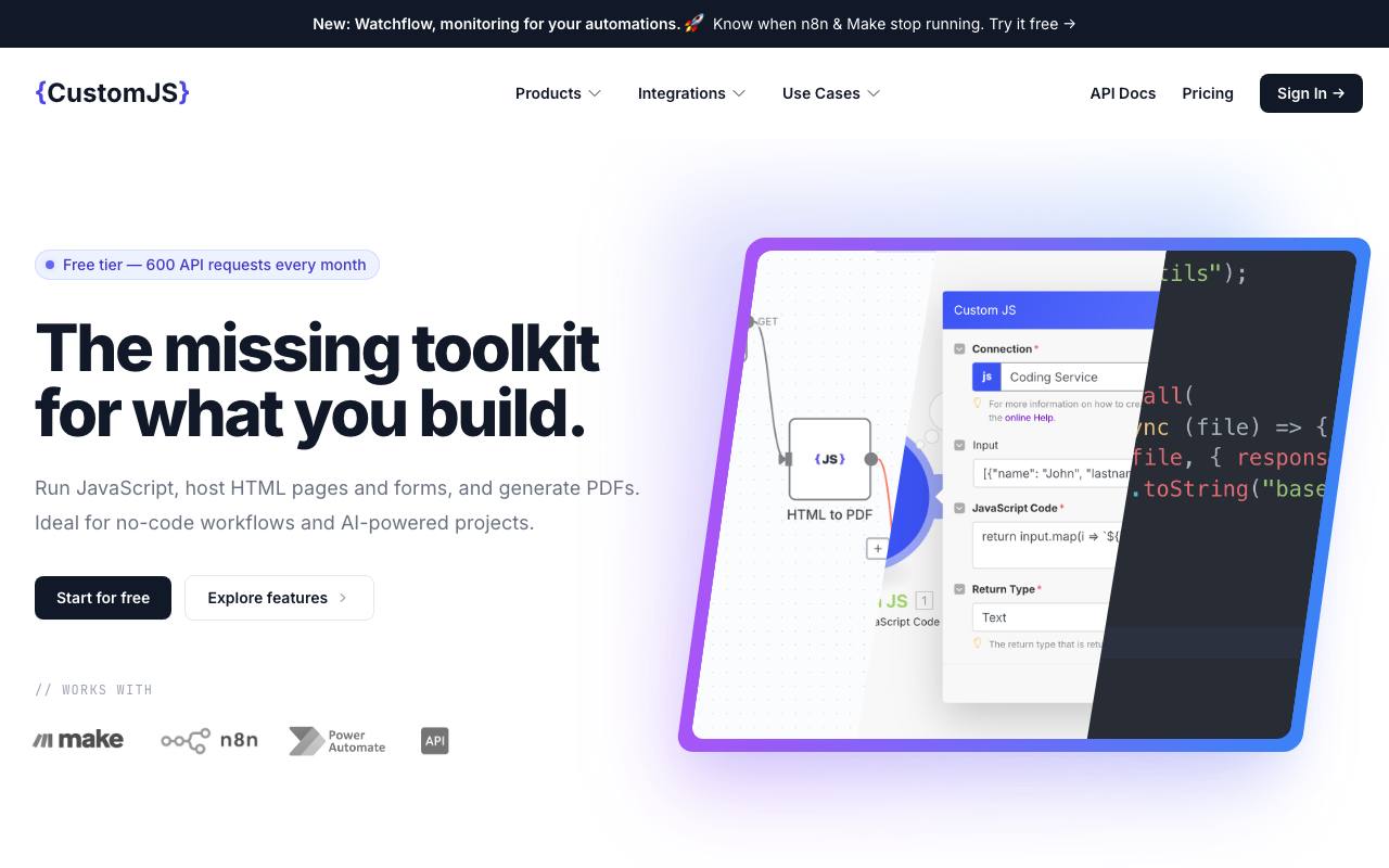 CustomJS screenshot