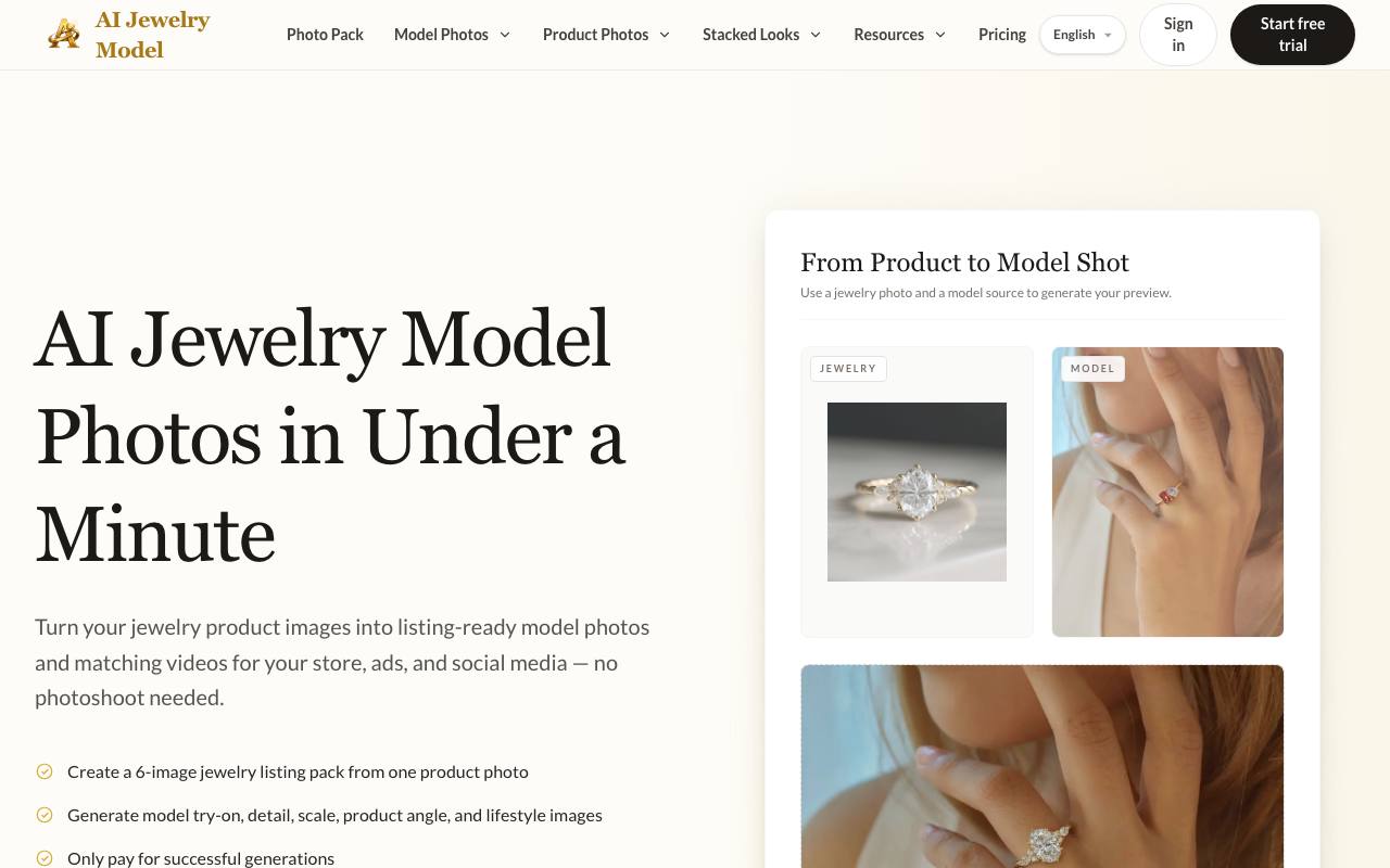AI Jewelry Model screenshot