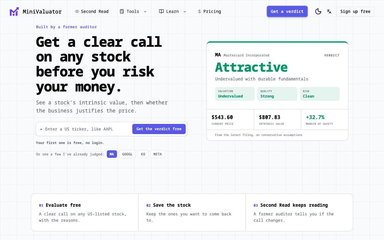 MiniValuator screenshot