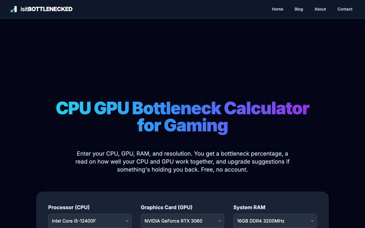isitBOTTLENECKED screenshot