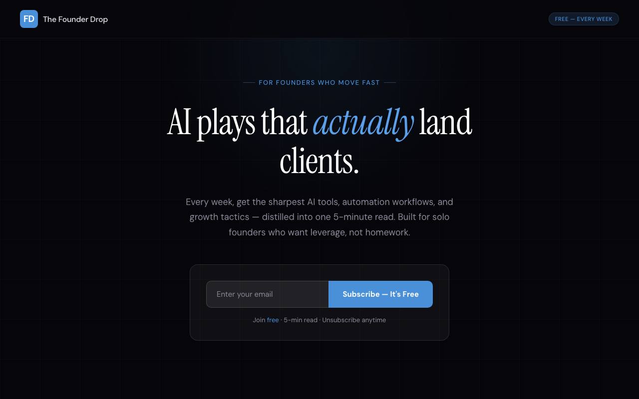 The Founder Drop screenshot