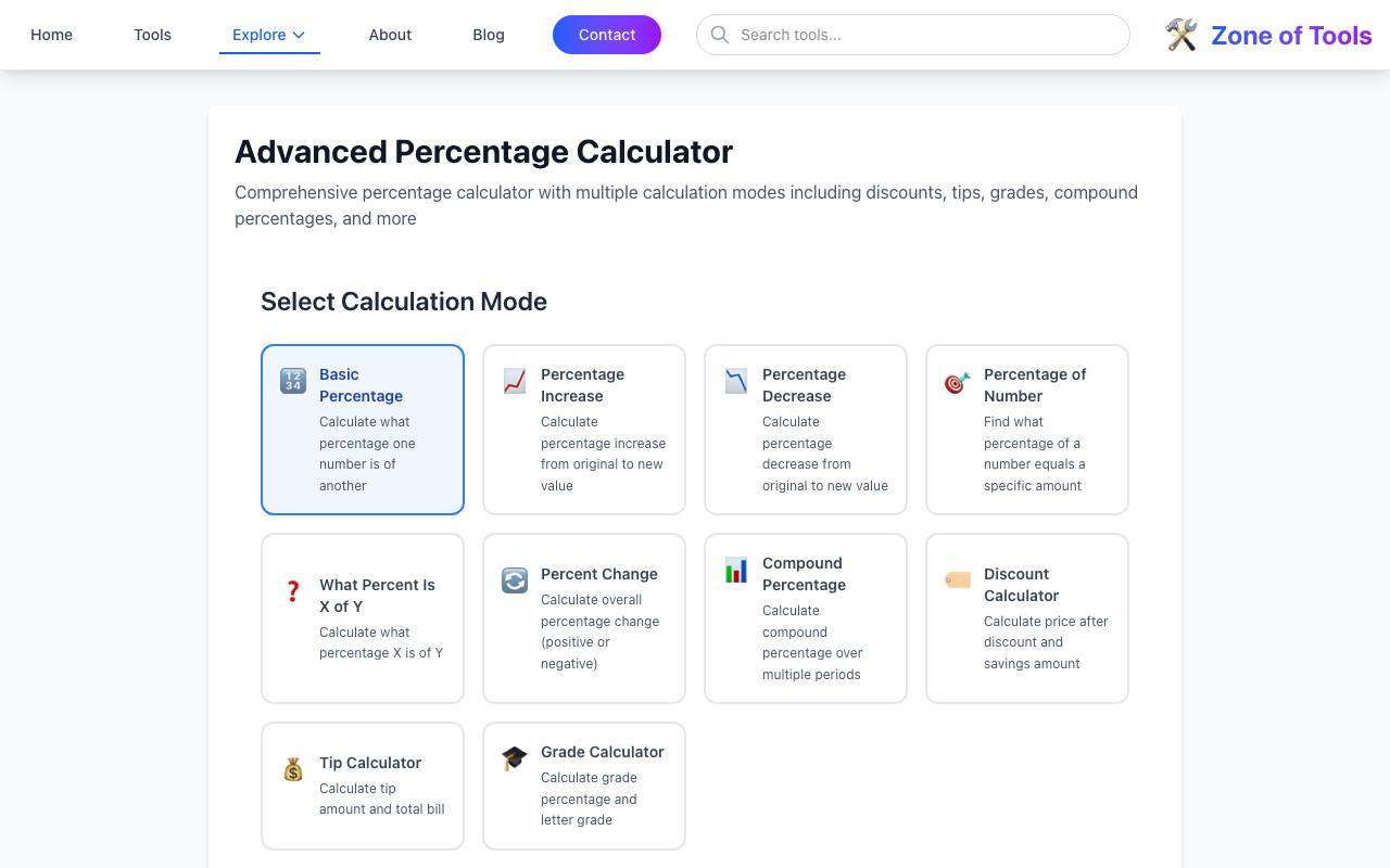 Percentage Calculator screenshot
