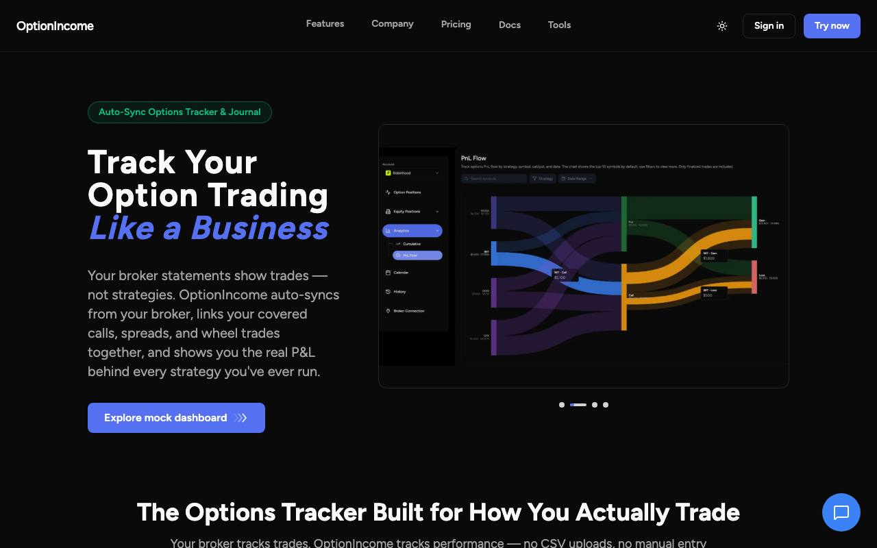 OptionIncome screenshot