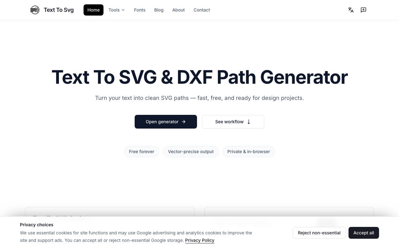 Text to SVG screenshot