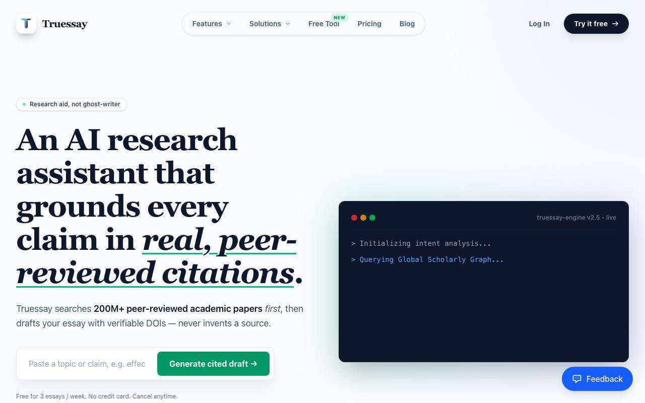 Truessay screenshot