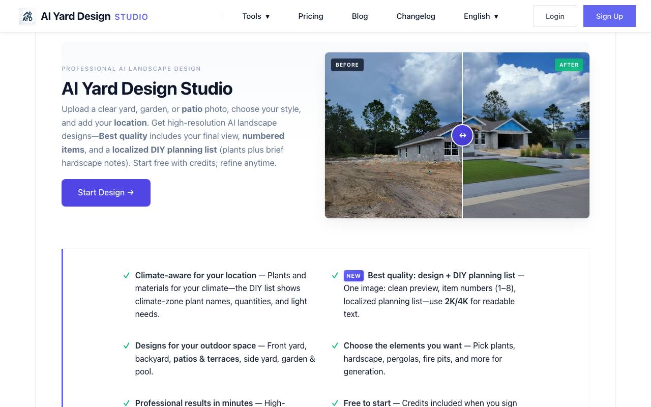 AI Yard Design Studio screenshot