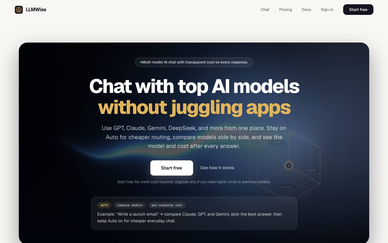 LLMWISE screenshot