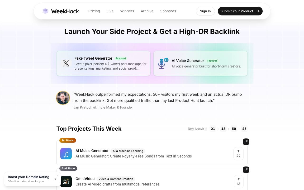 WeekHack screenshot