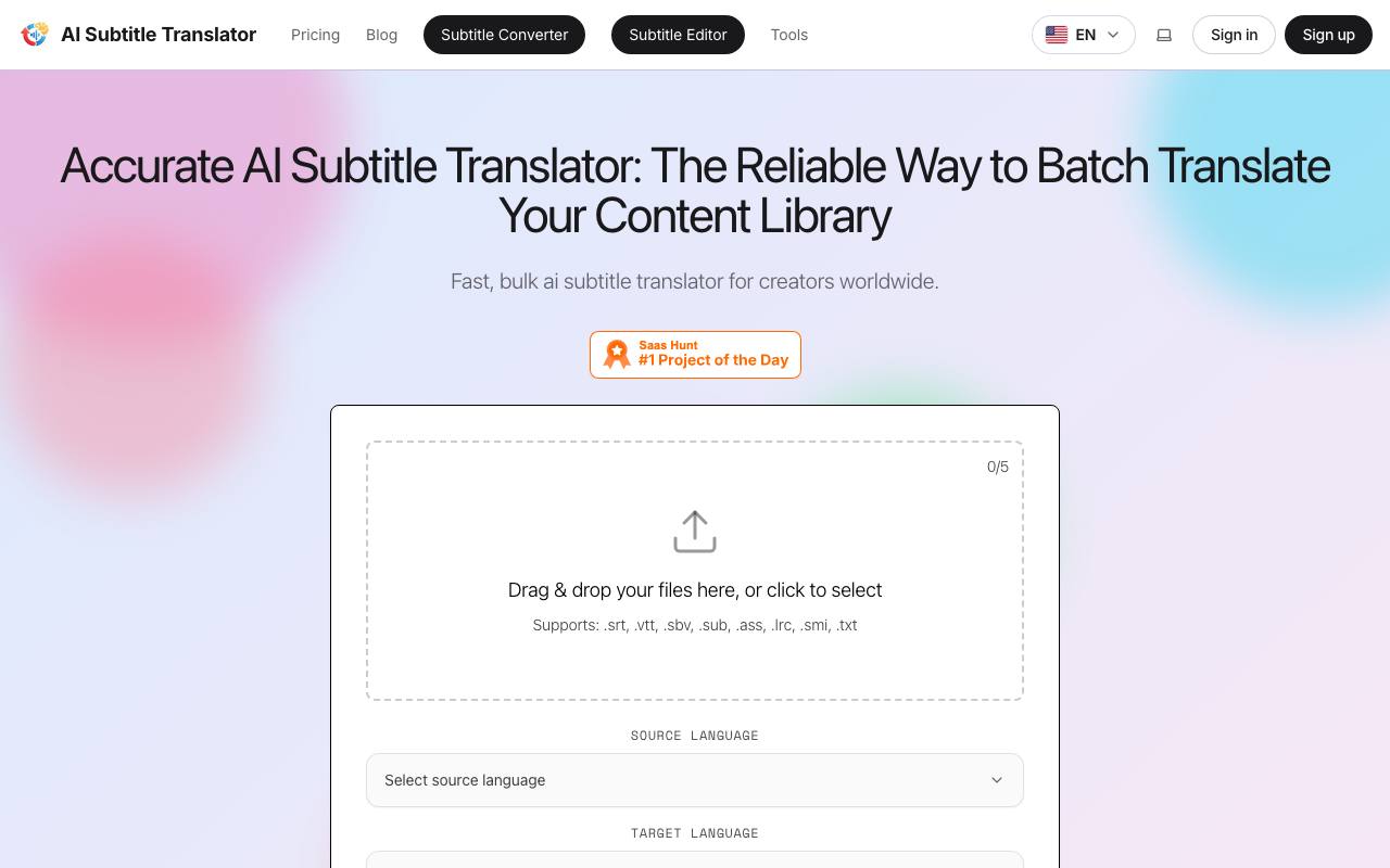 AI Subtitle Translator screenshot