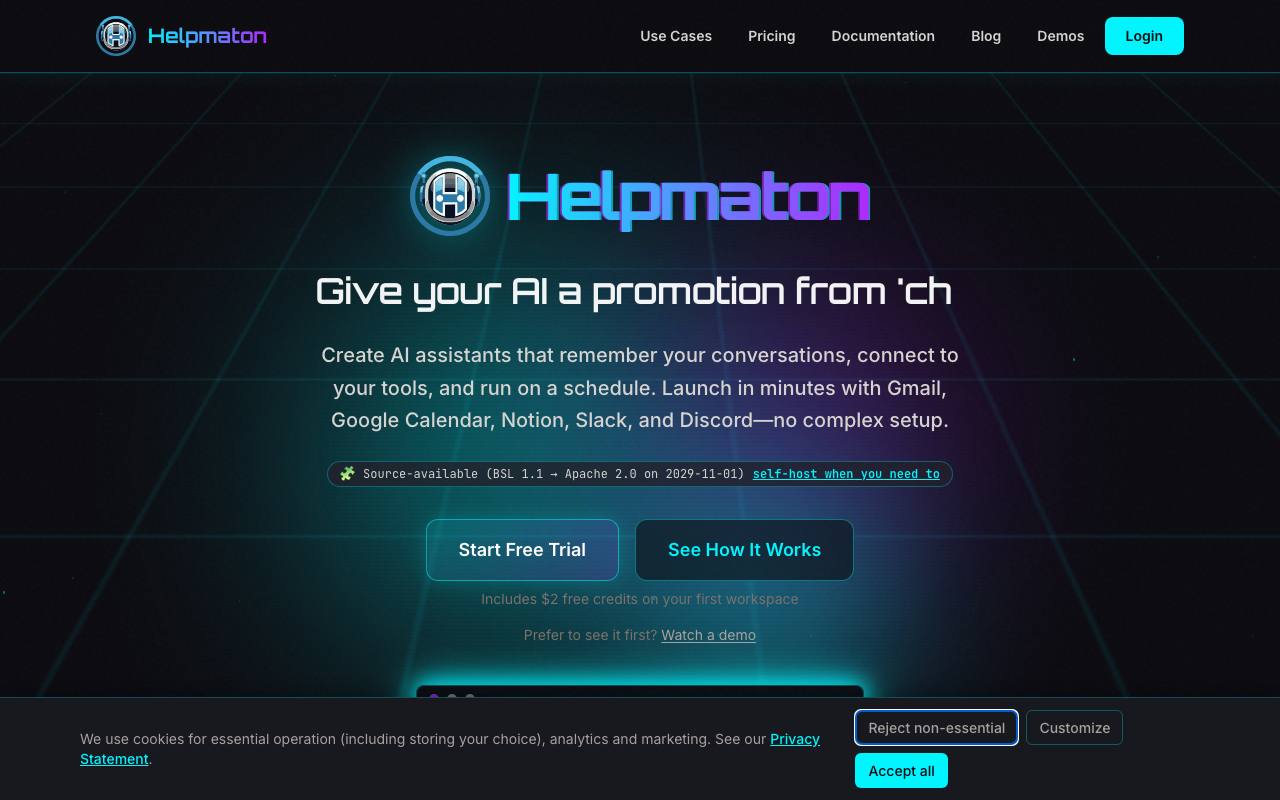 Helpmaton screenshot