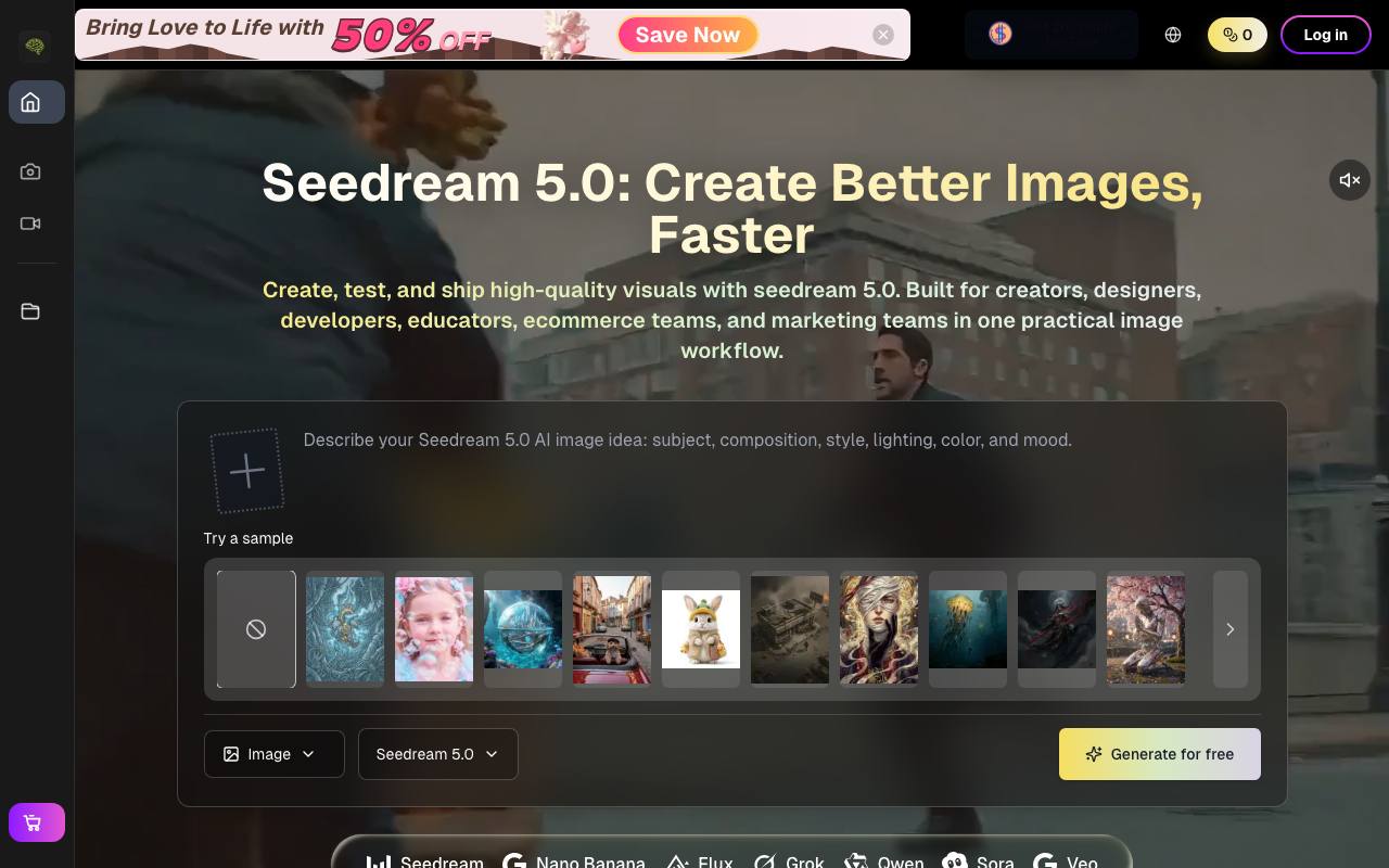ai seedream 5.0 screenshot