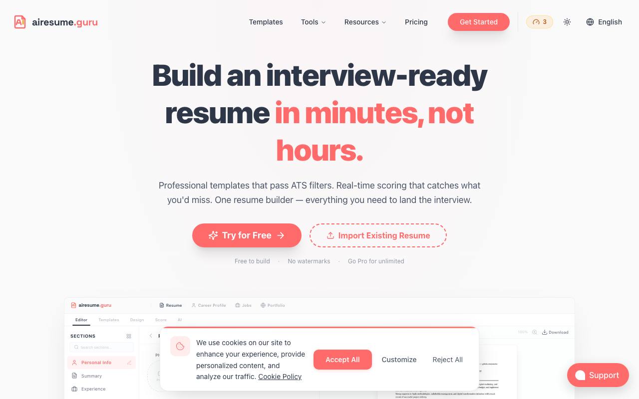 AI ResumeGuru screenshot