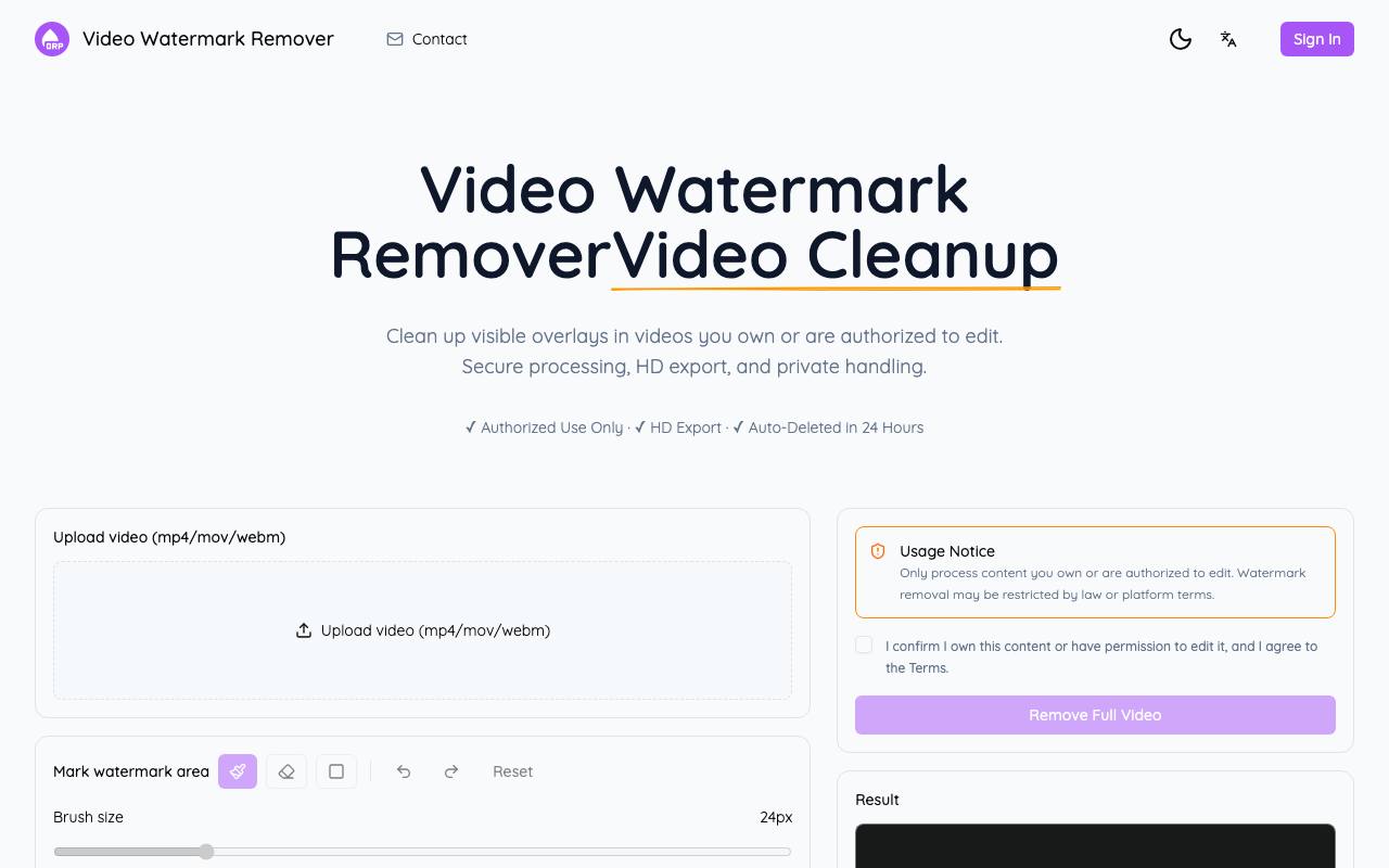 Video Watermark Remover screenshot