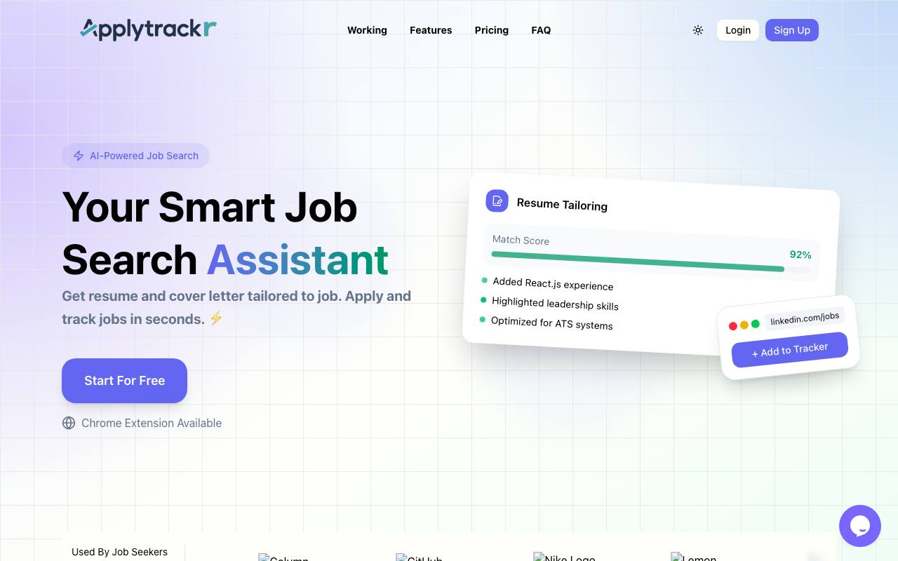 Applytrackr screenshot