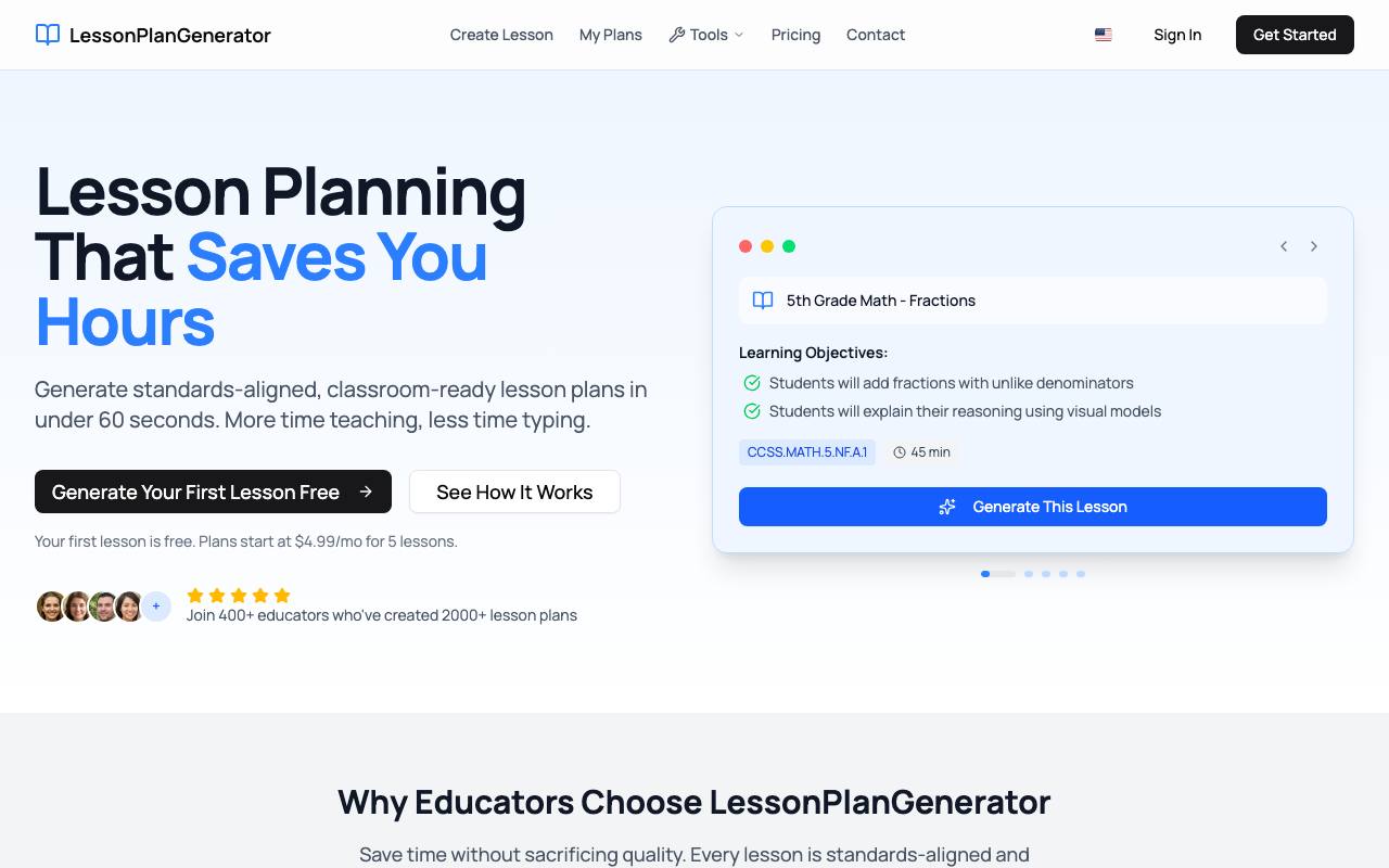 LessonPlanGenerator screenshot
