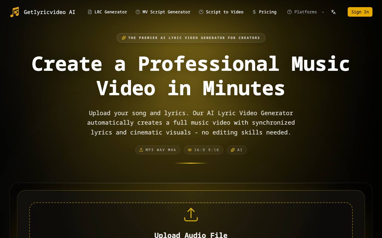 GetLyricVideo AI screenshot