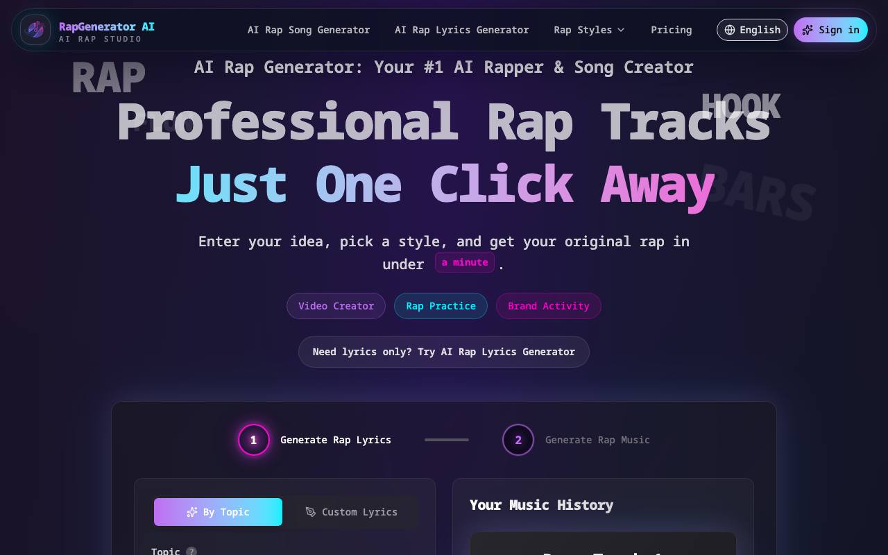 RapGenerator AI screenshot