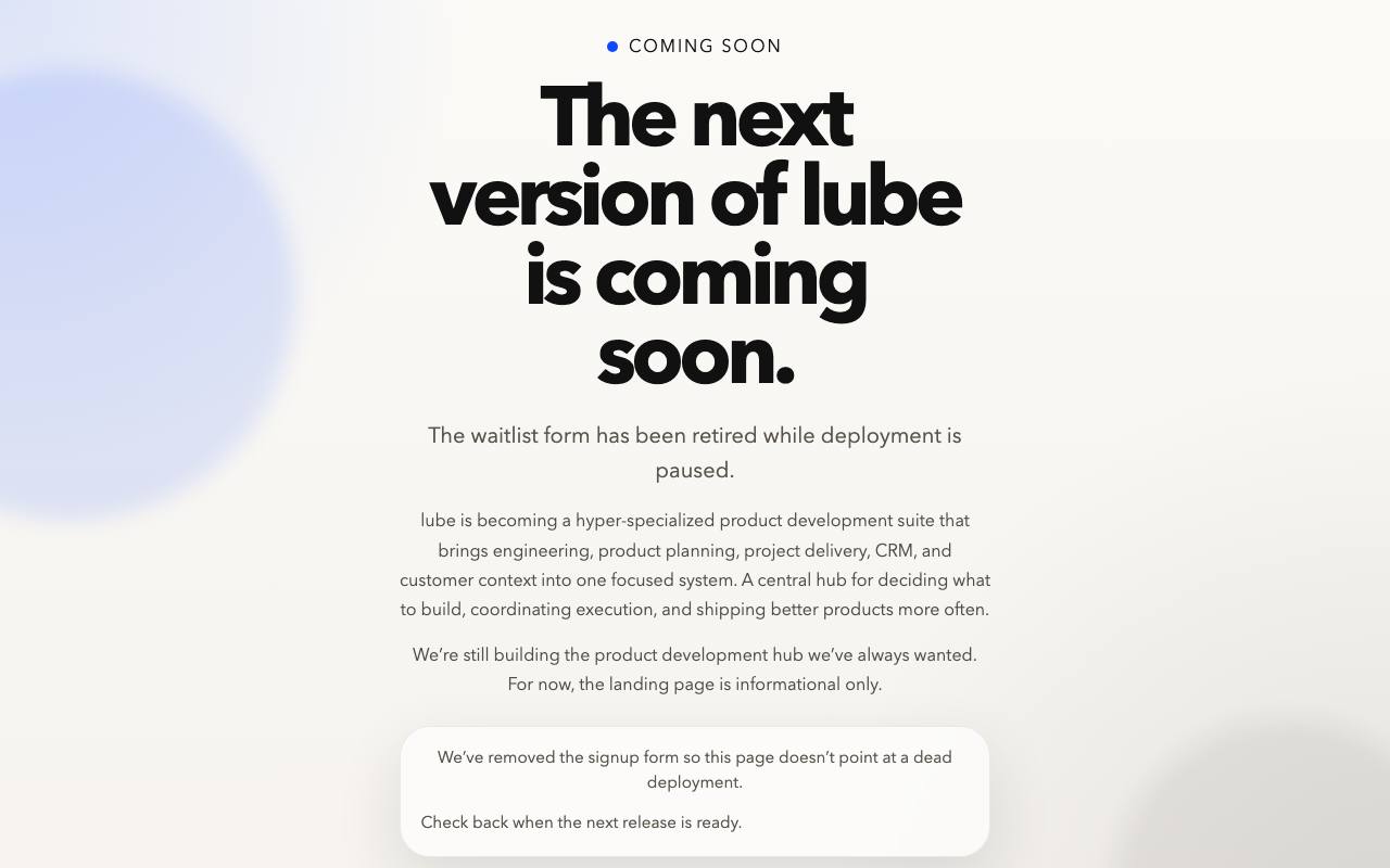 lube screenshot