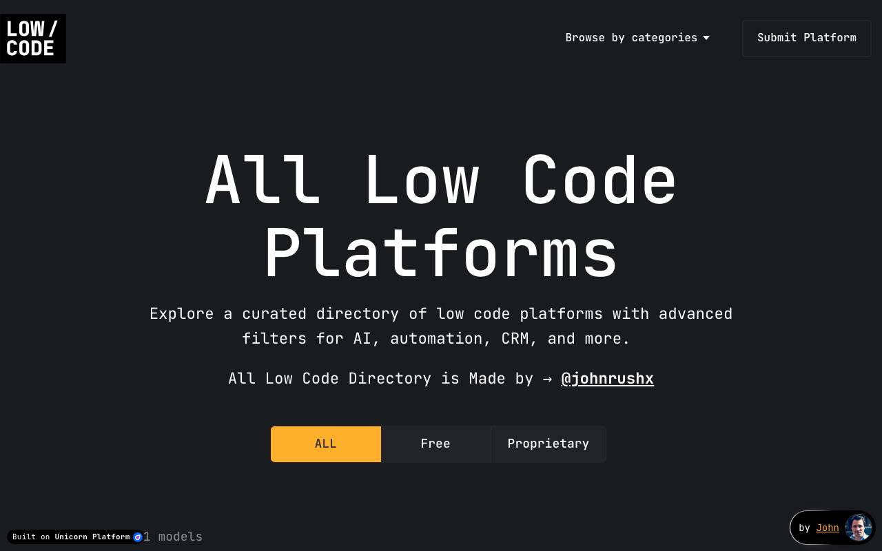 Low Code Platforms screenshot
