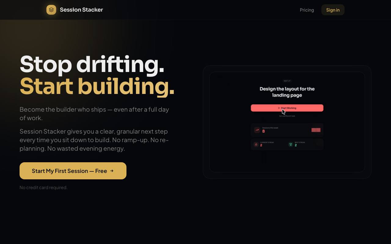 Session Stacker screenshot