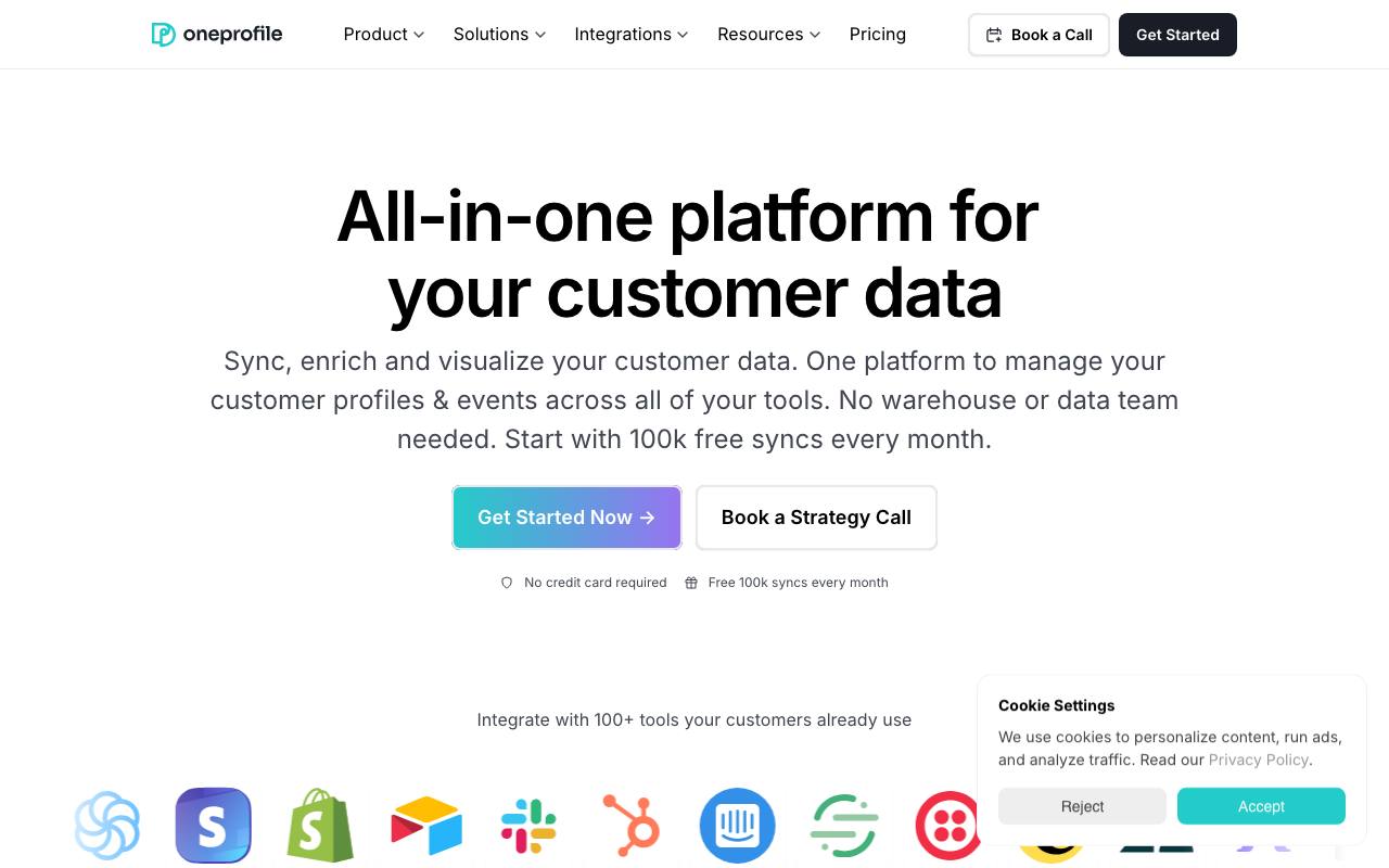 Oneprofile screenshot