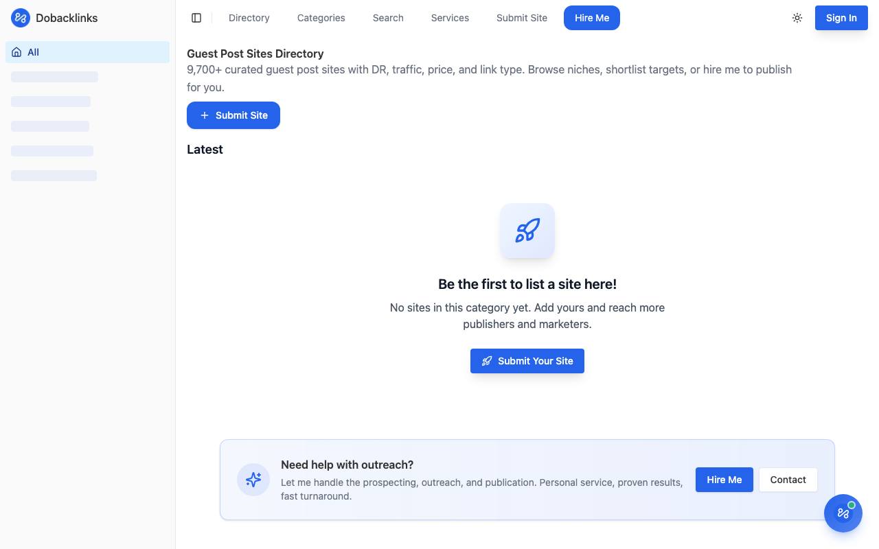 Dobacklinks screenshot