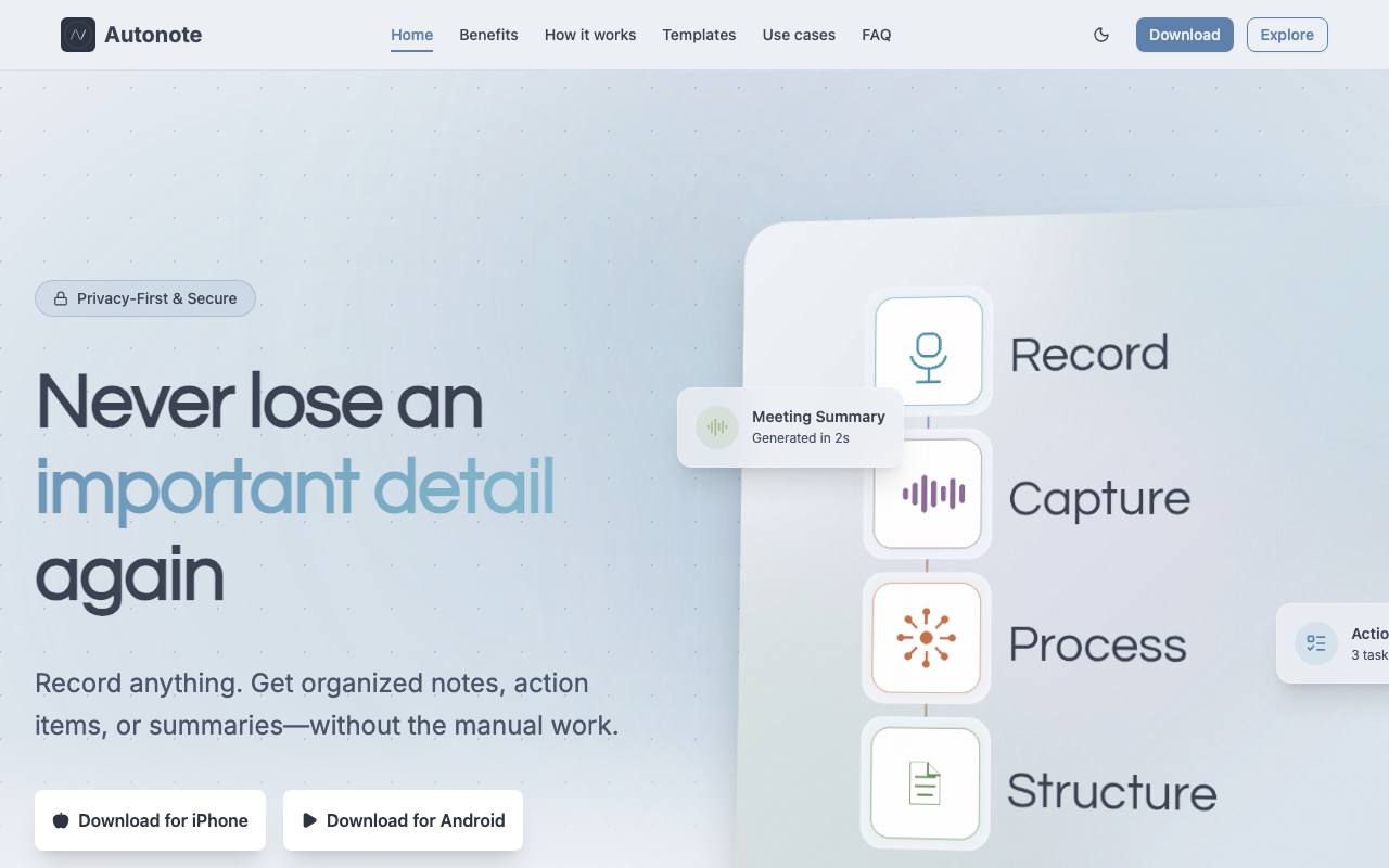AutoNote screenshot