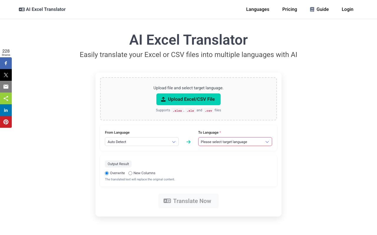 AI Excel Translator screenshot