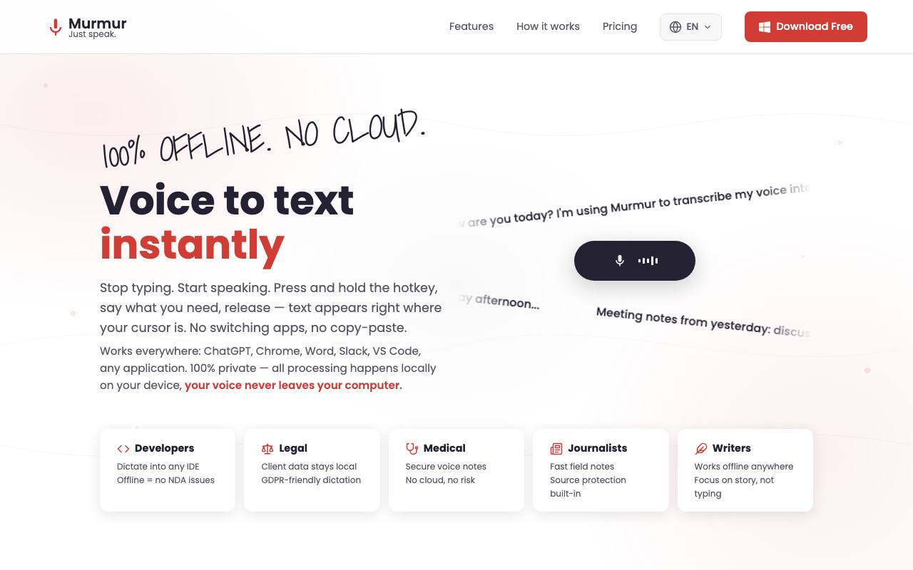 Murmur screenshot