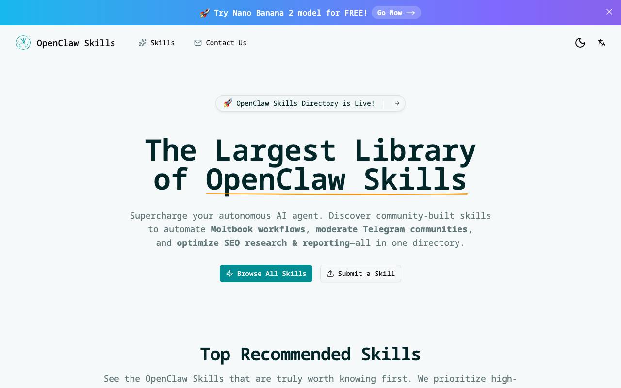 OpenClaw Skills screenshot