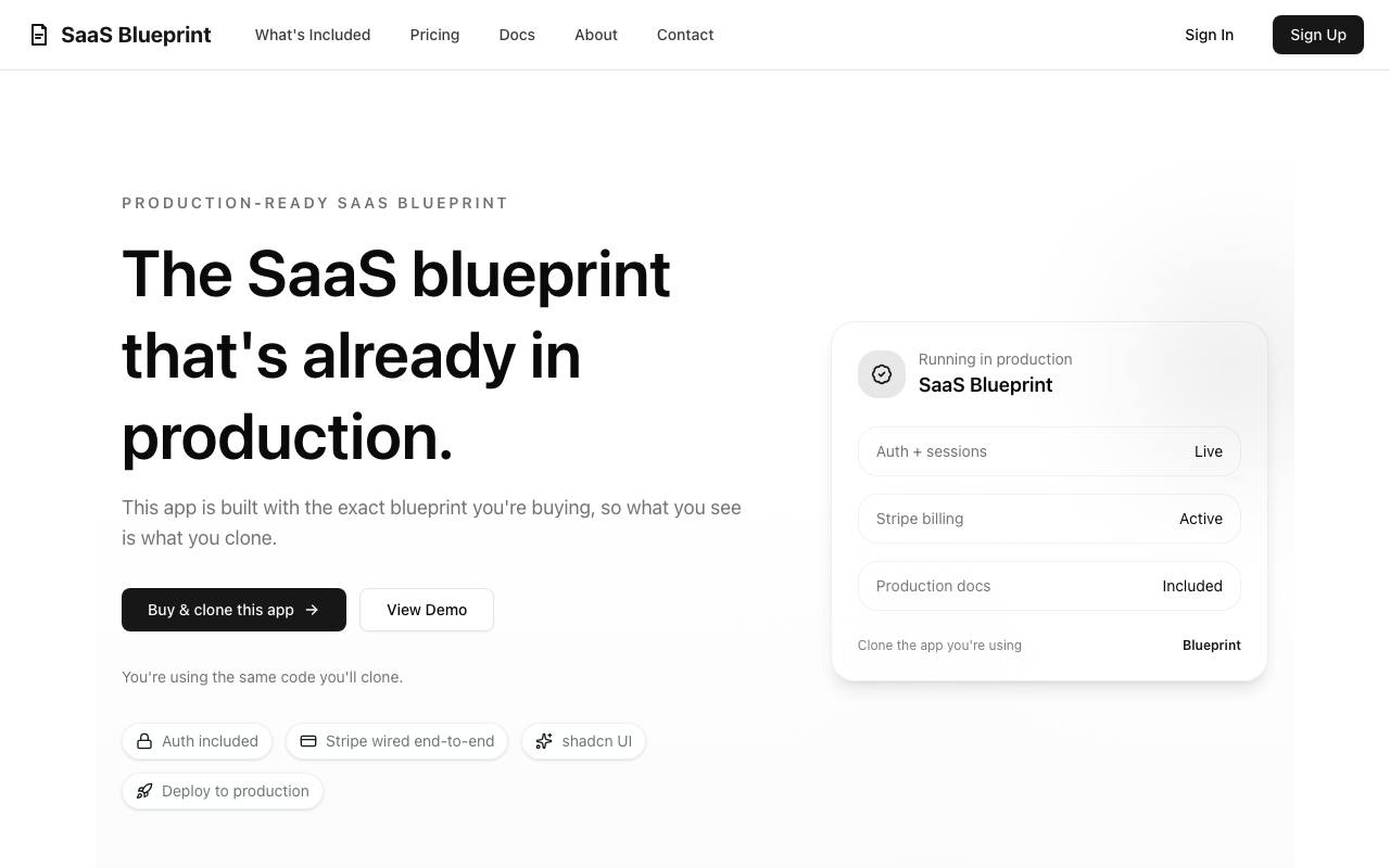 SaaS Blueprint screenshot