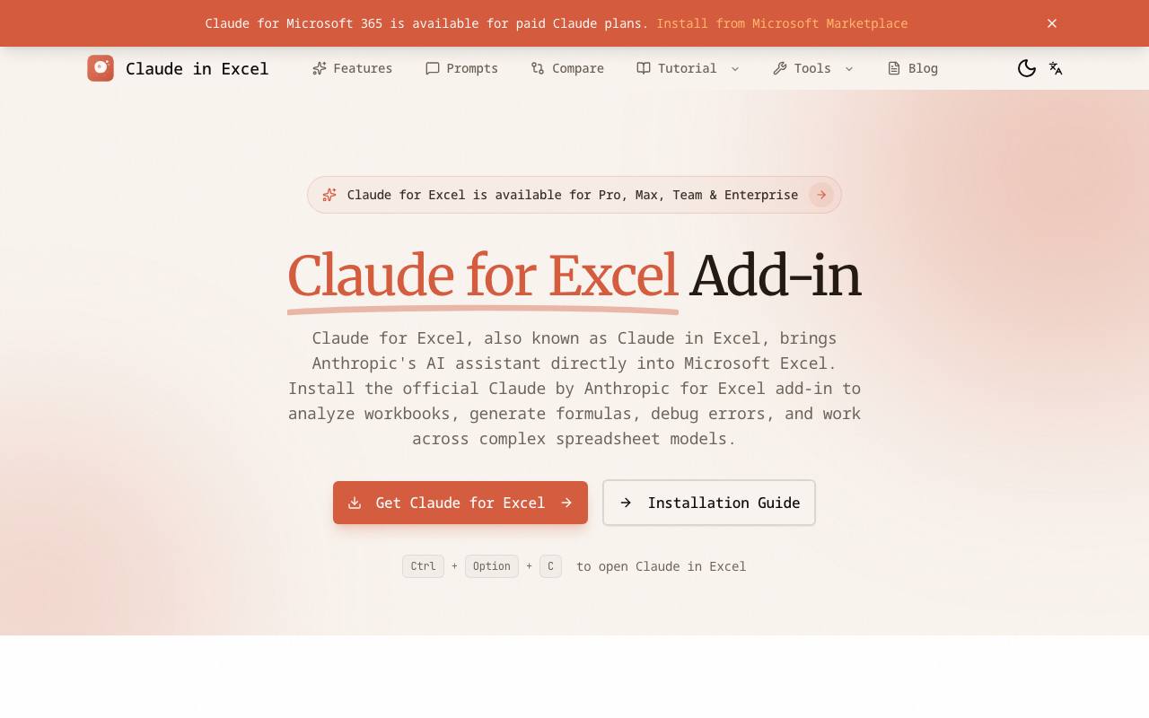Claude in Excel screenshot