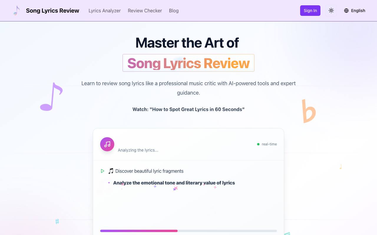 Song Lyrics Review screenshot
