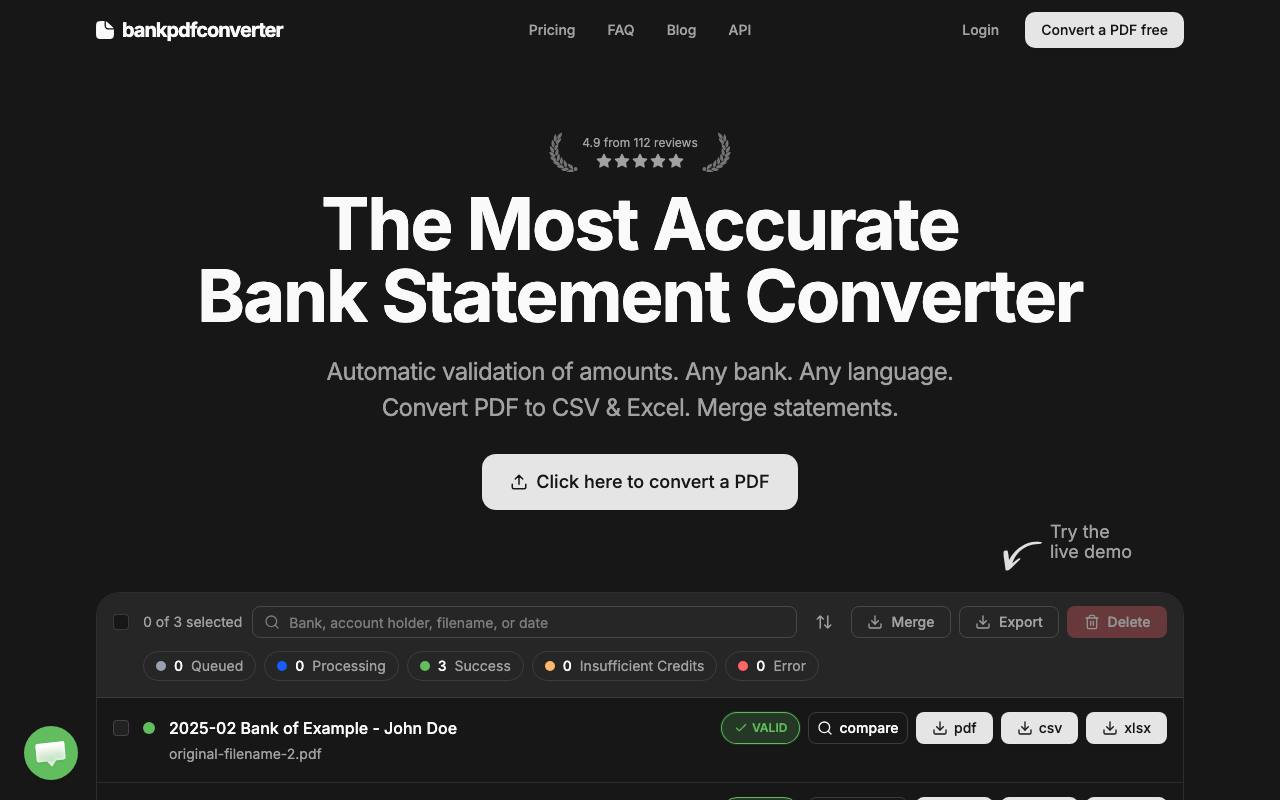 Bank PDF Converter screenshot