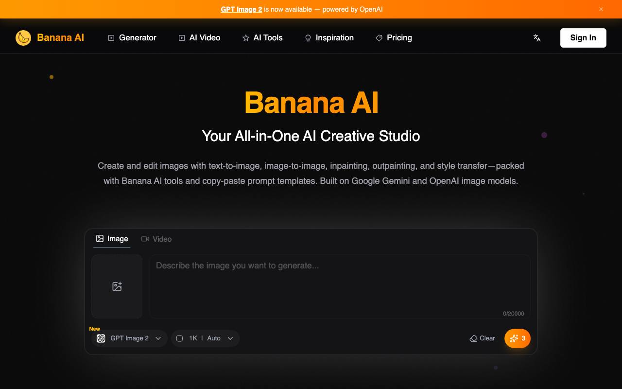 bananaai.studio screenshot