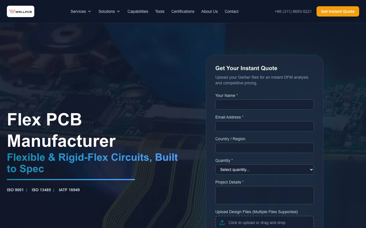 Flex PCB Manufacturer screenshot
